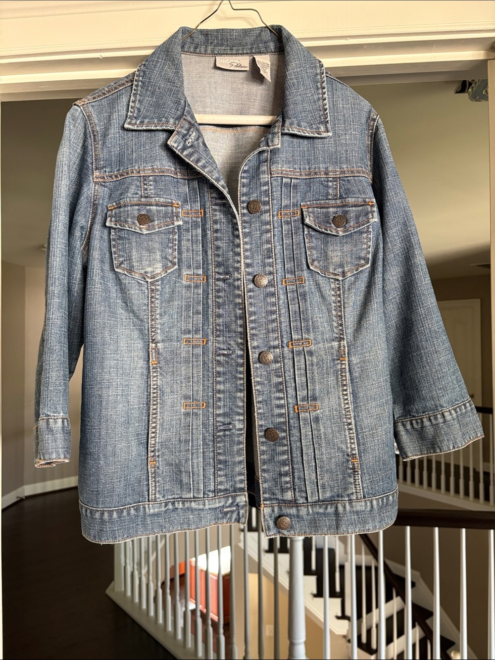 Chico's Platinum Light Blue Denim Jean Jacket